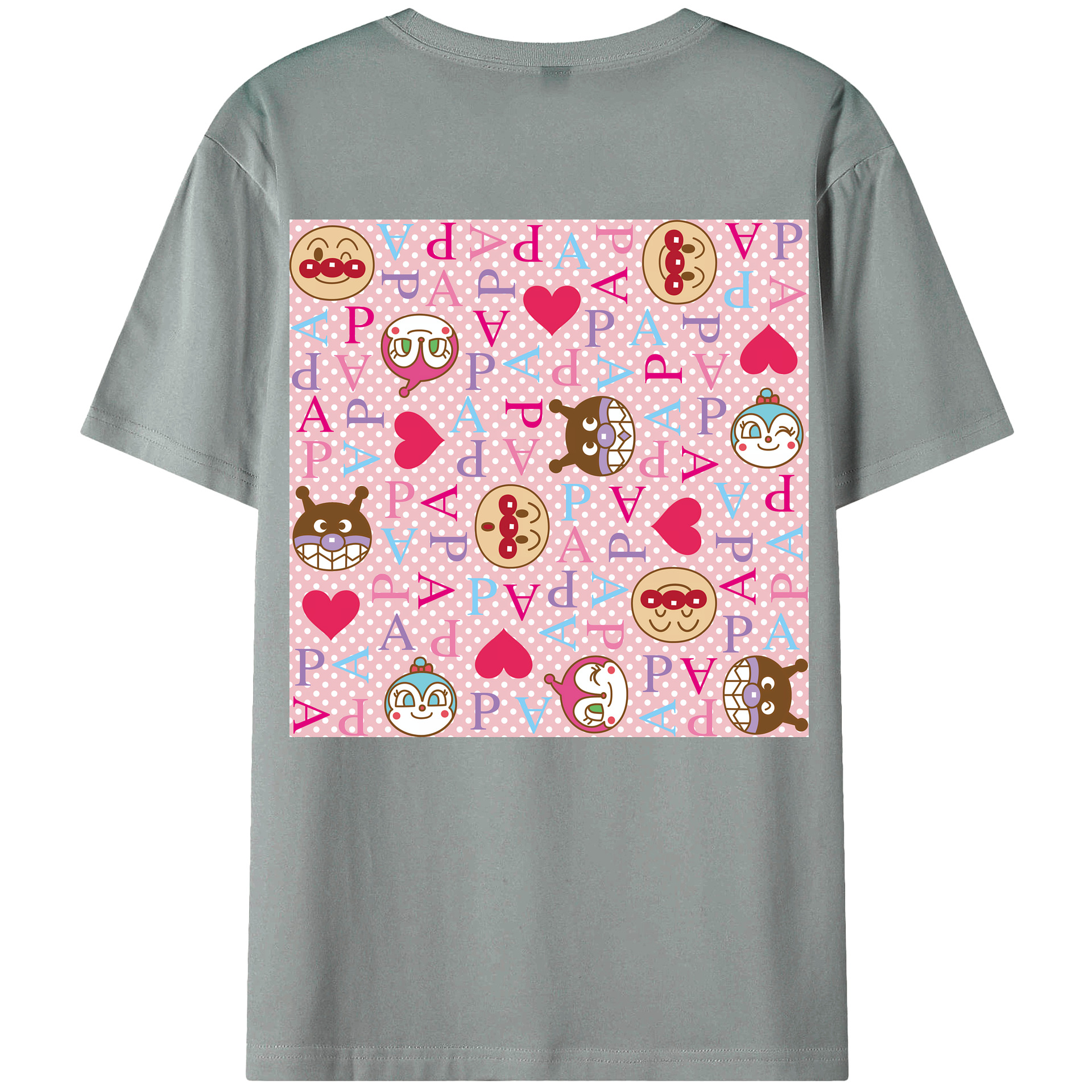（画像用） アンパンマン Anpanman 綿100％ メンズ半袖Tシャツ（バックプリント） 通気性
